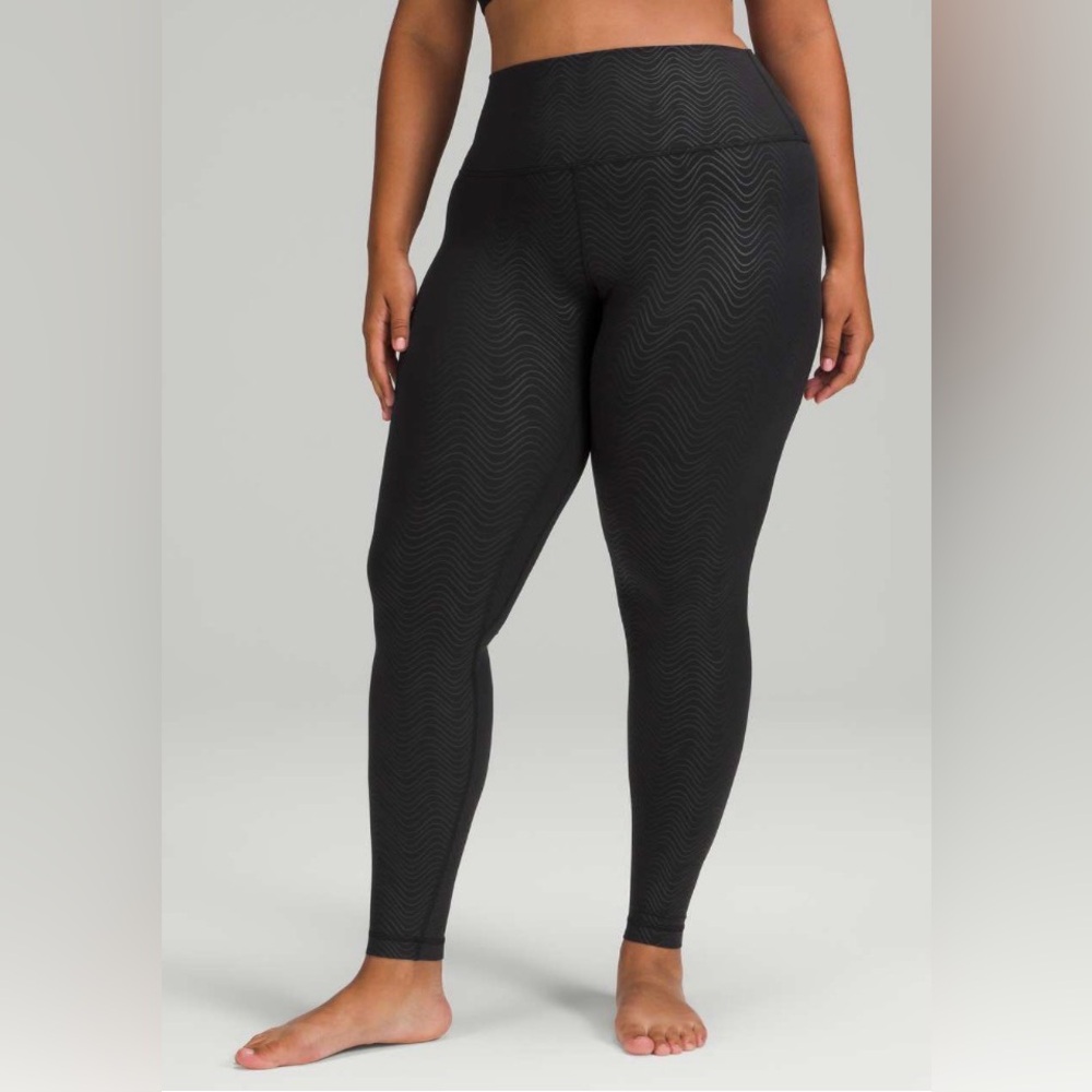 NWOT NEW Lululemon Align High-Rise Pant 28" Aqueous Emboss Black - Picture 2 of 6